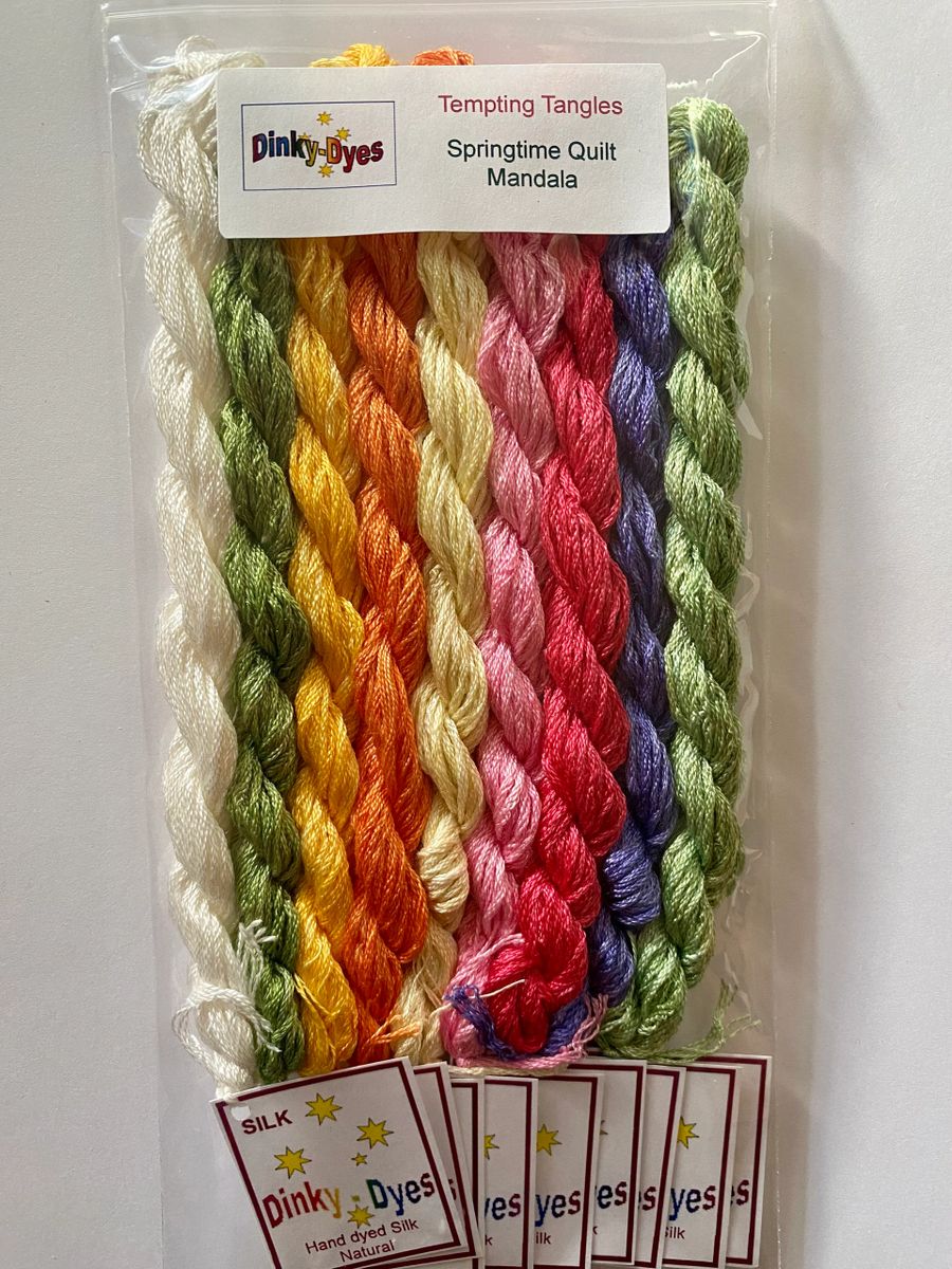Springtime Quilt Silk Floss Floss Pack 9 skeins of Dinky Dyes